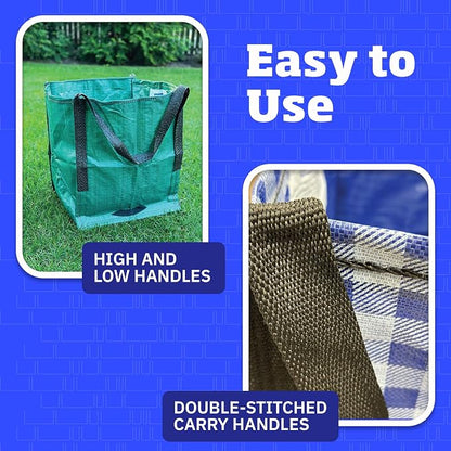 DURASACK Heavy Duty Storage Tote Bag 22-Gallon, Gray , Pack of 4 | Rugged Woven Polypropylene Moving Bag, Reusable Self-Standing Design, Holds up to 500 Pounds