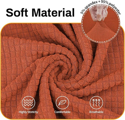 Asnomy Stretch Couch Covers Washable,loveseat Cover Slipcovers,Pumpkin | 1-Piece Sofa Cover(55"-78") loveseat cover Furniture Protector Soft Jacquard,Non-Slip Elastic Bottom for Dogs & Kids