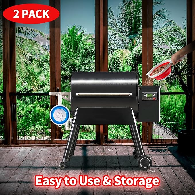 2 Pcs Wood Pellets Sifter, Sifting Pan Sieve Suitable for Traeger Smoke Grill, for Pit Boss Pellet Grill, Perfect Smoker Grill Accessories for Filter Dust from Wood Pellets