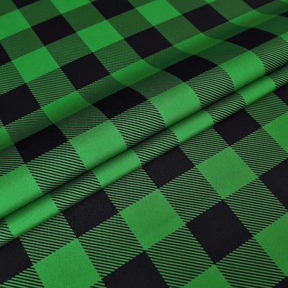 Gingham Tablecloth Fabric - Oblong 58x120 Water Resistant Irish Table Cloth for Indoor Use - Christmas Tabletop Cover Perfect for Birthday, Picnics, Gardens, and Saint Patricks Day