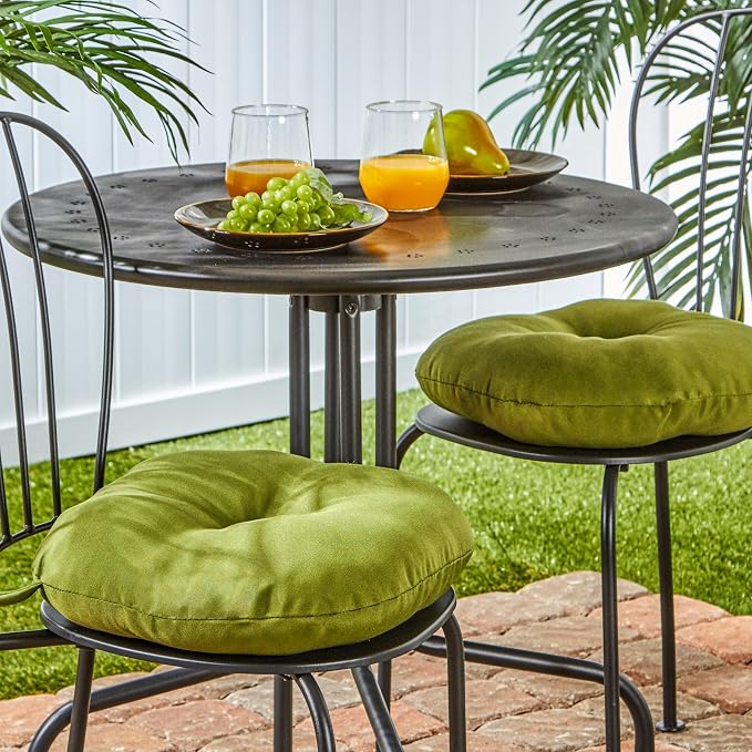 Greendale Home Fashions Juniper Outdoor 15-inch Bistro Seat Cushion, Set of 2