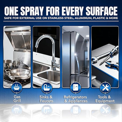 Sheila Shine 12 x 10oz Stainless Steel Cleaner and Polish - Removes Grease, Fingerprint & Watermark - Kitchen Appliances, Refrigerators, Sinks, Ovens & Grills - Stainless Steel Sprays Cleaner