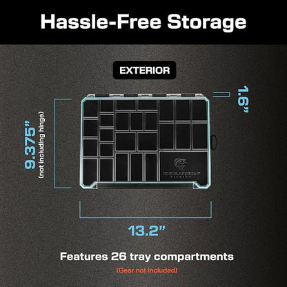 Evolution Fishing BallistiX Terminal Tackle Tray - Waterproof, Anti-Corrosion, One Hand Latch, Clear Lid, Lure Box, Tackle Storage