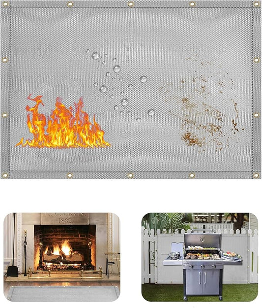 Heat Shield Behind Grill Grey Fireproof Cover and Screen Protect Deck Railing from Grill Heat Shield for Wood Stove, 3’x4’ Wall Protector for Fridge Waterproof BBQ Mat UV Resistant Privacy Screen