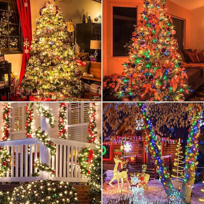 MZD8391 105FT 300LED Color Changing Christmas Light, Christmas Tree Lights | Warm White & Multicolor, Waterproof, UL listed, 11 Light Mode, Remote & Timer, Memory, End To End Connect