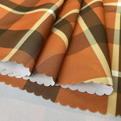 Waterproof Plaid Tablecloth Fabric - Round 58 Inch Classic Gingham Checker Table Cloth for Indoor/Outdoor Use - Buffalo Table Cover for Picnics, BBQs, and Parties