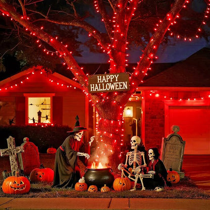 JMEXSUSS 200 LED Red String Lights Halloween, 66ft Red Christmas Lights | Plug in, Connectable, Indoor Outdoor Use, 8 Modes Halloween Lights for Tree Bedroom Garden Yard Porch Xmas Halloween Decor