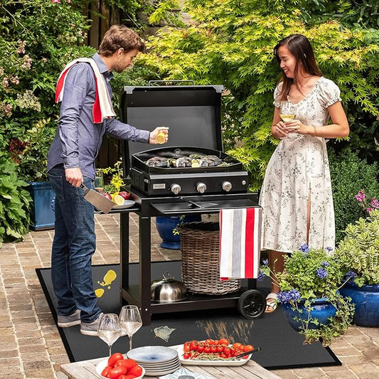 48" Square Fire Pit Mat/Under Grill Mat Fireproof Waterproof Oil-Proof, 4 Layers Fireproof Mat Fireplace Mat BBQ Grill Pads Protect Mat for Deck,Patio,Outdoor Charcoal,Smokers,Wood Floor,Gas Grills