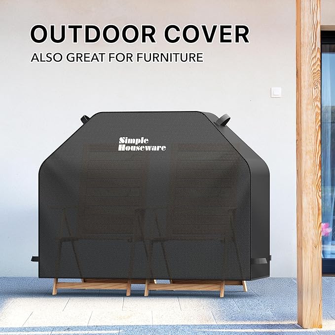 Simple Houseware 55 in. Heavy-Duty BBQ Gas Grill Cover, 600D Polyester Waterproof, Weather-Resistant