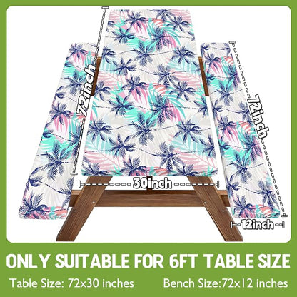 Picnic Table Cover with Bench Covers Waterproof Fitted Table Cloth Tablecover Camp Camper Camping Essentials Outdoor Beach Summer River Water Motorhome Trailer Road Trip Tent Rv Car Travel Activities