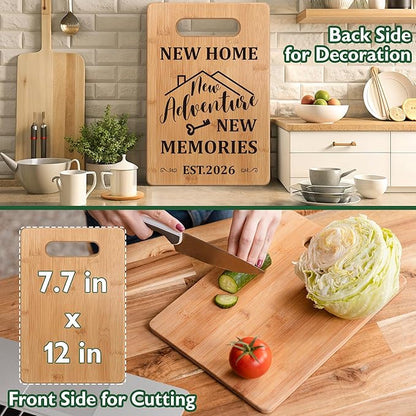 Housewarming Gift for New House Homeowner, House Warming Gifts New Home 2026 Cutting Board Gift, First Home Gift for Neighbor, Realtor Closing Gifts for Home Buyers New Home New Adventure New Memories