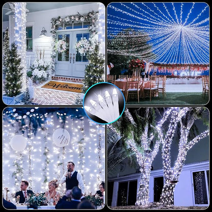 Christmas Tree String Lights 2 Pack Total 200FT 600 LED Cool White