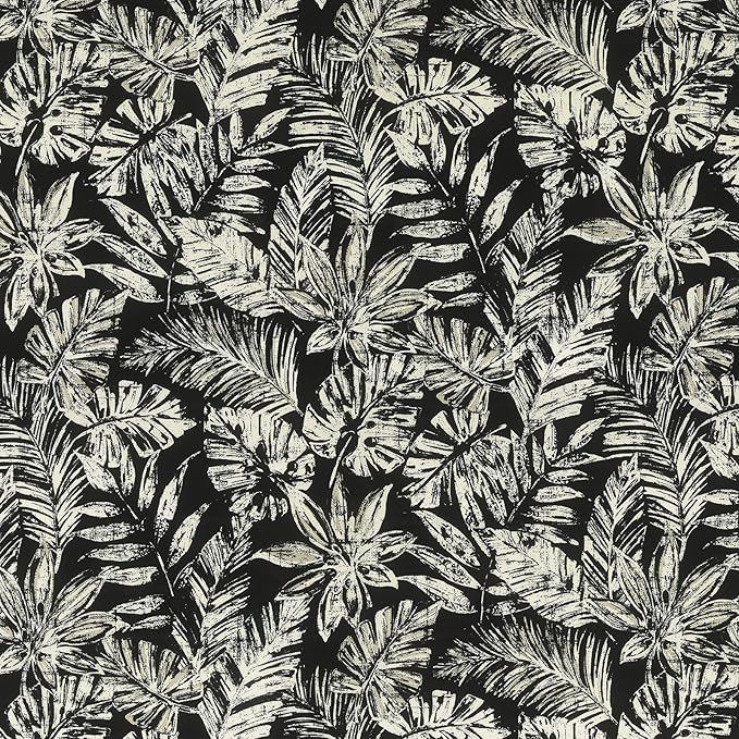 LVTXIII Outdoor/Indoor Lumbar Pillow Covers, Patio Decorative Lumbar Pillow Covers, All Weather Cushion Cases for Sofa, Patio Couch Decoration 12x20, 2 Pack, Tropical Leaf Black