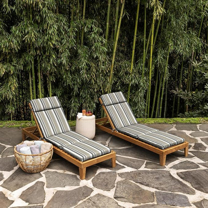 Arden earthFIBER Outdoor Chaise Cushion, 21 x 72, Rain-Proof, Fade Resistant, Cushion for Chaise Lounger Taupe Grey Boardwalk Stripe | Lounge Cushion, Rain-Proof, Fade Resistant, Cushion for Chaise Lounger, Mold and Mildew Resistant