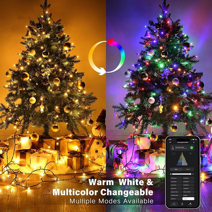 Brizled Smart String Lights, 200 LED Color Changing Christmas Lights 66 ft | App & Voice Control; Warm White & Multicolor; Dimmable; Timer; Xmas Tree Light Music Sync for Indoor Outdoor Wedding Party