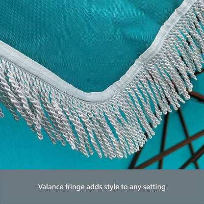 FORMOSA 9ft 6 Rib Market Premium Patio Umbrella Replacement Canopy - 300D UV Protective and Water Resistant Patio Canopy - Umbrella Replacement Cover (CANOPY ONLY) (Turquoise Fringe Olefin)