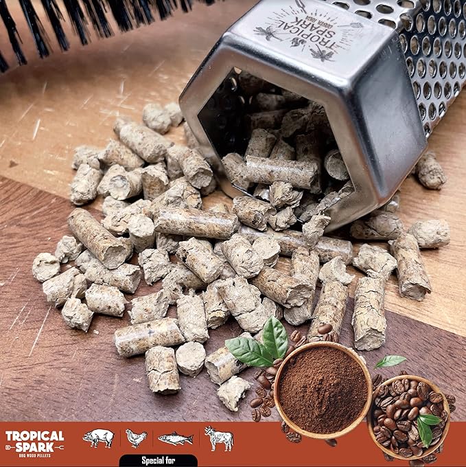 Wood Pellets | Perfect for BBQ, Smoking, Grilling, Bake, Roast, Braise | Premium 100% All-Natural | Coffee & Grounds Wood | 1 lb. Bag