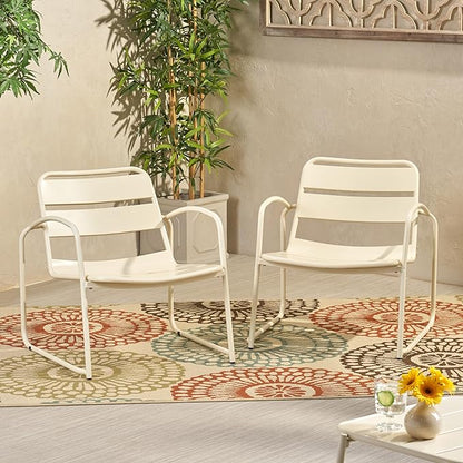 Christopher Knight Home Cowan Outdoor Dining Chair (Set of 2), Matte White
