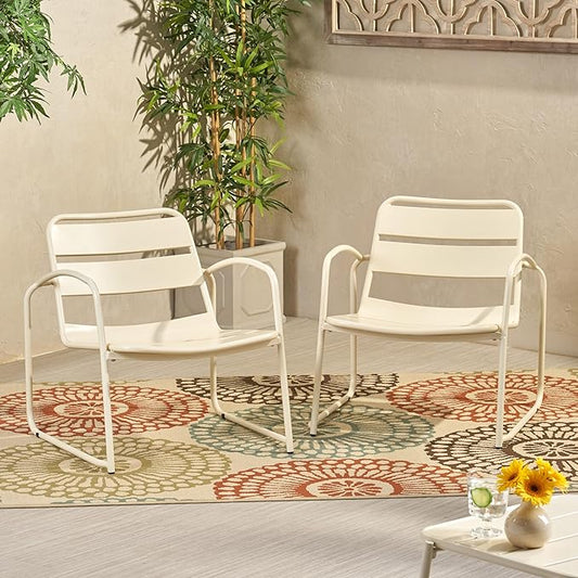 Christopher Knight Home Cowan Outdoor Dining Chair (Set of 2), Matte White