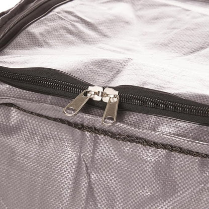 DURASACK Heavy Duty Storage Tote Bag with Zipper Top 22-Gallon Rugged Woven Polypropylene Moving Bag, Reusable Self-Standing Design, Holds up to 500 Pounds, Single, Gray (Pack of 10)