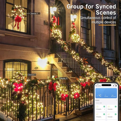 Brizled Smart String Lights, 200 LED Color Changing Christmas Lights 66 ft | App & Voice Control; Warm White & Multicolor; Dimmable; Timer; Xmas Tree Light Music Sync for Indoor Outdoor Wedding Party