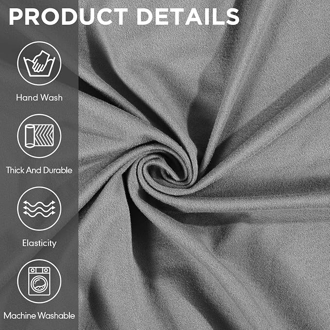Fanfanwin 3 Pcs Sofa Slipcover Set for Couch Cushion Durable Washable High Elastic Stretchable Furniture Couch Covers with Skirt for Sofa Loveseat Arm Chair(Gray,Milk Silk)