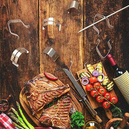 8 Pcs Meat Grill Thermometer Probe Holder Clip BBQ Temp Probe Clip Camping Barbecue Universal Style Design Holder Single and Three Hole for Ambient Temperature Readings Grill Ovens,2 Styles