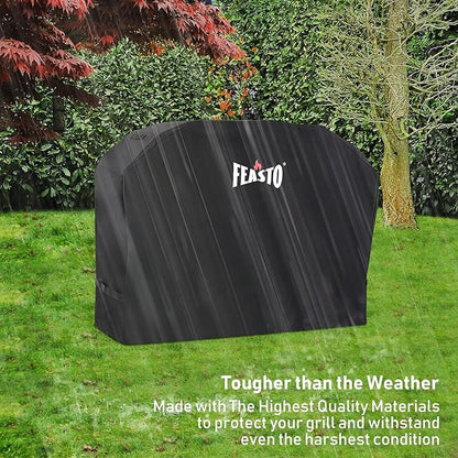 Feasto BBQ Grill Cover, 55 Inch Heavy Duty Waterproof Gas Grill Cover with Adjustable Velcro Strap, Anti-UV, Fade Resistant, Fits for Weber, Char Broil, Nexgrill, Royal Gourmet (55"L x 23"W x 42"H)
