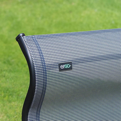 Caravan Sports Ergo+ - Adjustable Outdoor Patio Camping Lounge with Footrest & Headrest, Steel Frame Weather-Resistant Fabric – Folding Outdoor Chair
