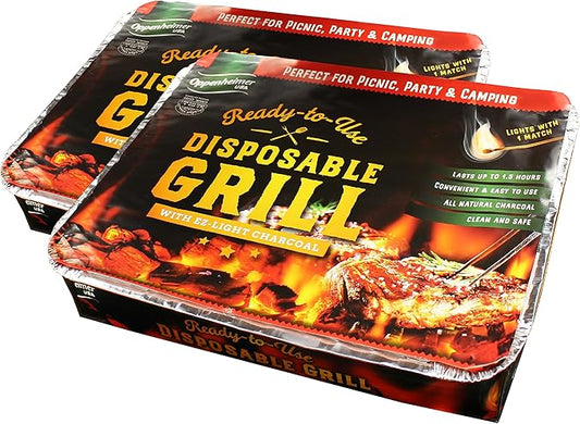 Disposable Charcoal Grill On-The-Go Ready to Use Easy to Light Kosher | Pack of 2
