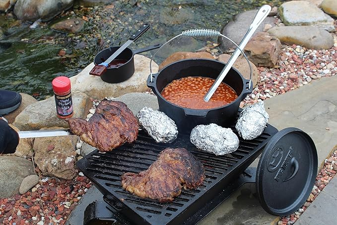 King Kooker Cast Iron Charcoal Grill 18" x 12" Cooking Area, 8.5" Grill Height