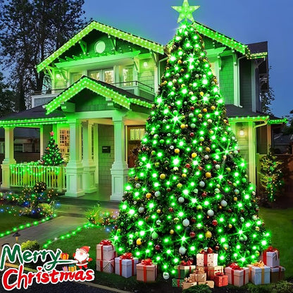 KNONEW 403ft 1000 LED Christmas String Lights Outdoor 8 Modes & Timer Fairy Light Plug in Waterproof LED Wedding Lights for Xmas Yard Tree Party Holiday Decor (Green)