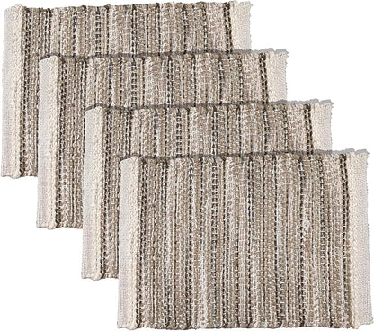 Hausattire Woven Table Placemats Set of 4 - Olive Green Christmas Jute Outdoor Table Mats for Kitchen Dining Decoration |Heat Resistant Farmhouse Dinner Spring Easter Placemat |13x19 Inch