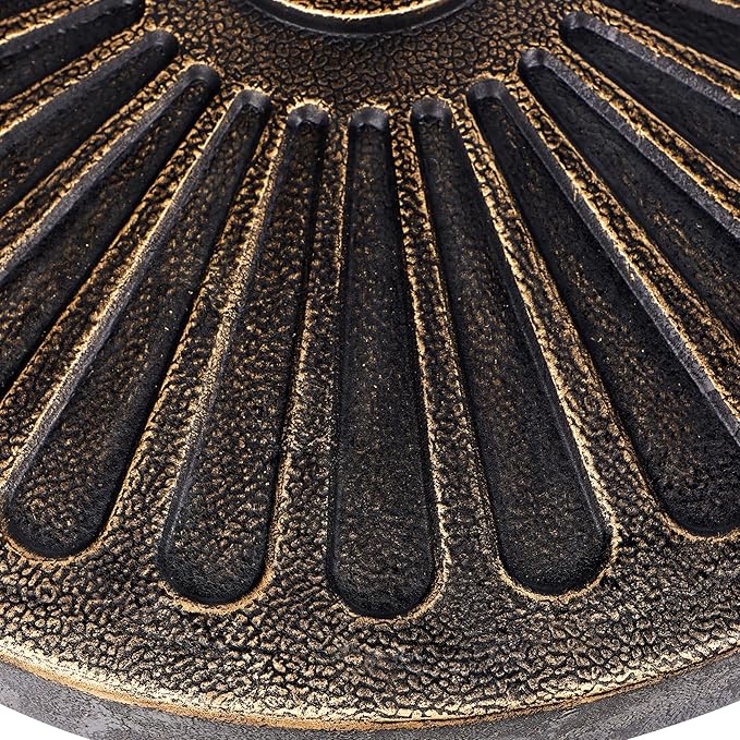 Blissun 26.5 lbs Outdoor Living Heavy Duty Round Antiqued Patio Umbrella Base, Bronze