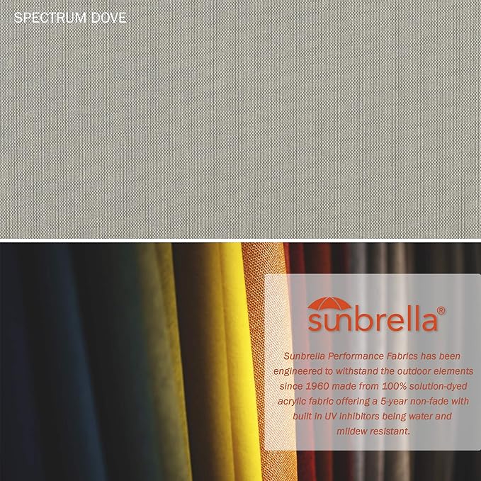 California Umbrella 9' Rd. Venture Series Contract Grade Patio Umbrella, Push Open Pin Stop, Bronze Finish, Sunbrella Spectrum Dove