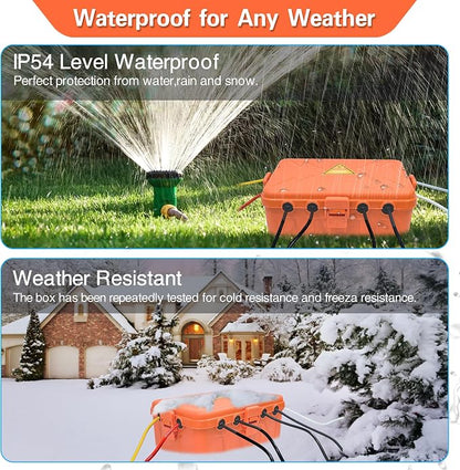 Hrensaw Large Outdoor Electrical Box(12.5x8.5x5inch),IP54 Waterproof Outdoor Outlet Covers,Weatherproof Extension Cord Covers Protect Outlet,Plug,Timer,Power Strip,Holiday Light,Orange