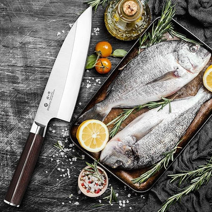 imarku 7 Inch Deba Knife,Ultra Sharp Sushi Knife,Ultimate Japanese Kitchen Knife with Stainless Steel Single Bevel,Fish Fillet Knifes for Fish Cutting with Ergonomic Wood Handle, Fathers Day