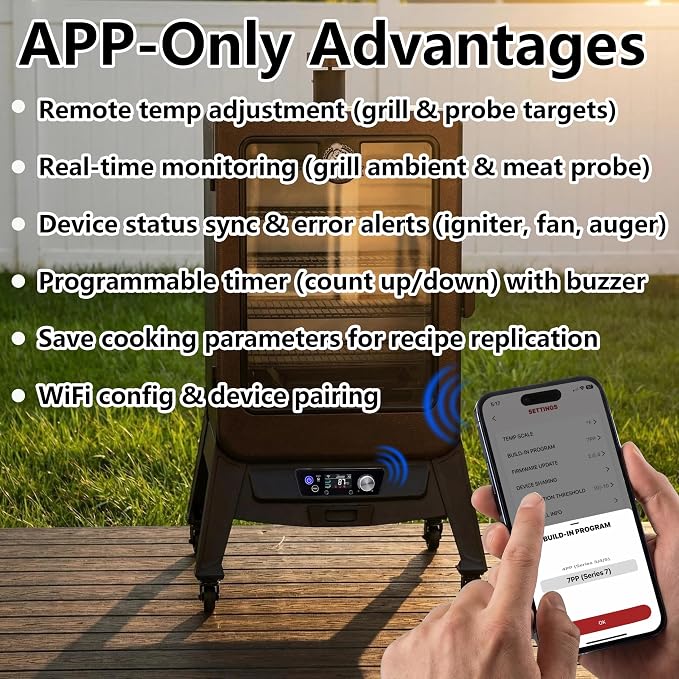 Smart WiFi PID Digital Trapezoid Control Board with App Control for Pit Boss Vertical Pellet Smokers Copperhead 3/4/5/7-Series PBV3P1 PBV4PS1 PBV5P1 PBV7P1 PBV5PW1