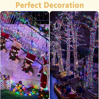 SyouHome 800 LED 264ft Solar String Lights Outdoor, 4 Pack, Multicolor | 8 Lighting Modes, Auto On/Off, Waterproof Solar Fairy Lights, Twinkle Lights for Garden Tree Wedding Party Christmas