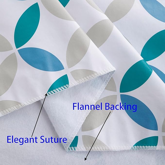 Walrus Heavy Duty Vinyl Tablecloth with Flannel Backing Waterproof Oil-Proof Plastic Table Cloth Stain-Resistant Wipeable Table Cover for Indoor and Outdoor (Geometric Leaf,60x102 Inch)