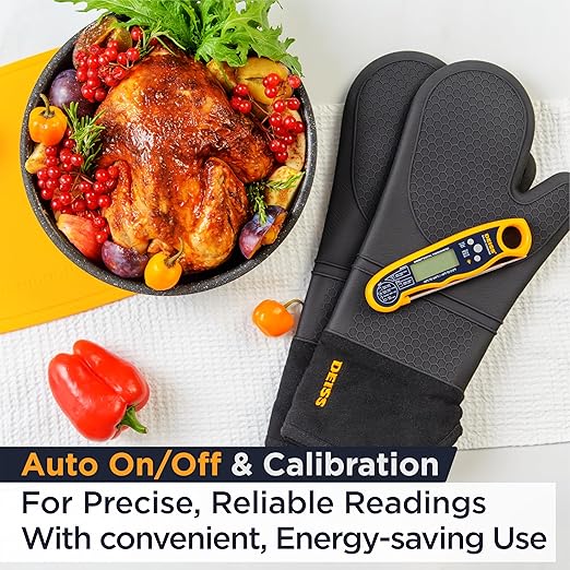 Deiss PRO Digital Meat Thermometer - Ultra Fast Cooking Thermometer with Backlight LCD Display - Waterproof Instant Read Thermometer for Beef, Poultry, BBQ, Candy