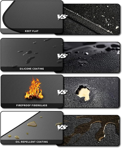 Large 76 * 52" BBQ mat for Under Grill,Double-Sided Silicone Grill mat for Outdoor Grill Deck Protector, Indoor Fireplace Mat/Fire Pit Mat (76 * 52")