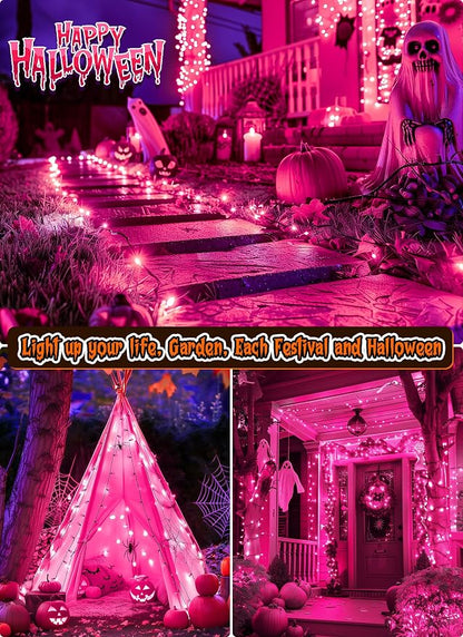 2 Pack Purple Halloween Mini Lights, 10 Feet 50 Count Mini String Lights | Total 100 Count Incandescent Bulb, Connectable Halloween Light for Haunted House Ghost Party Holiday Window Indoor Decoration