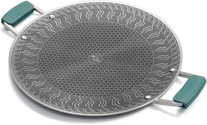 Naturehike Non Stick Griddle Pan, 13-Inch Flat Grilling Skillet for Indoor Outdoor Cooking, Honeycomb Coating Stainless Steel Pan for Korean Barbecue, Compatible with All Cooktops (13.4-inch)