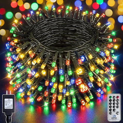 132FT 400 LED Multicolor Fairy Lights, Dark Green Wire 8 Modes Timer, IP44 Waterproof Outdoor Indoor String Lights for Patio Garden Backyard Bedroom Classroom Weeding Christmas Decor