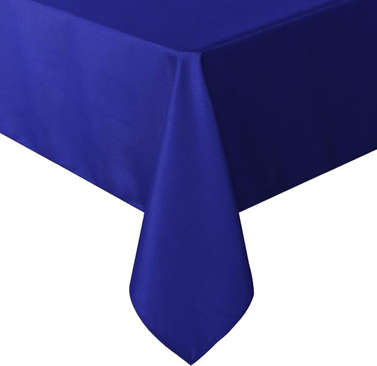 sancua Rectangle Tablecloth - 90 x 156 Inch - Stain and Wrinkle Resistant Washable Polyester Table Cloth, Decorative Fabric Table Cover for Dining Tables, Buffet Parties and Camping, Blue