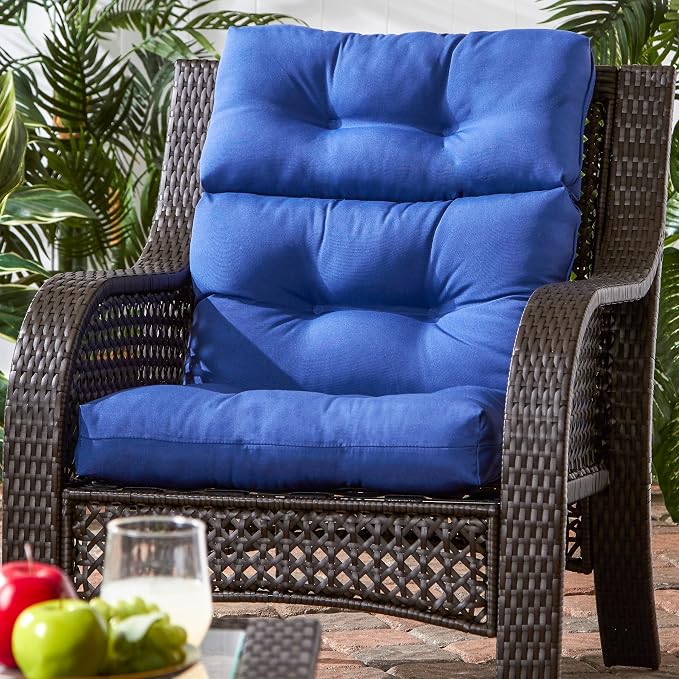 Greendale Home Fashions Blue 44'' x 22'' Outdoor High Back Chair Cushion