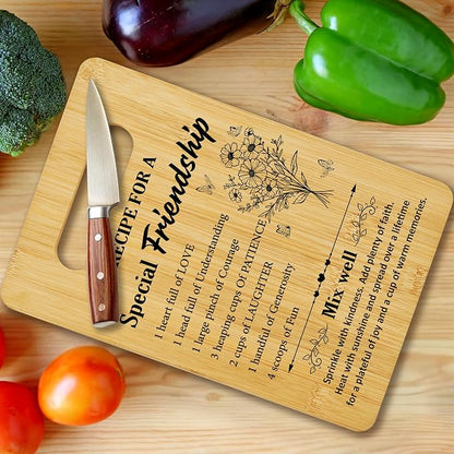 Friendship Gifts for Women, Ricepe Bamboo Cutting Board, Charcuterie Board for Kitchen Decor, Birthday Christmas Gift For Best Friends, Bestie, BFF -12