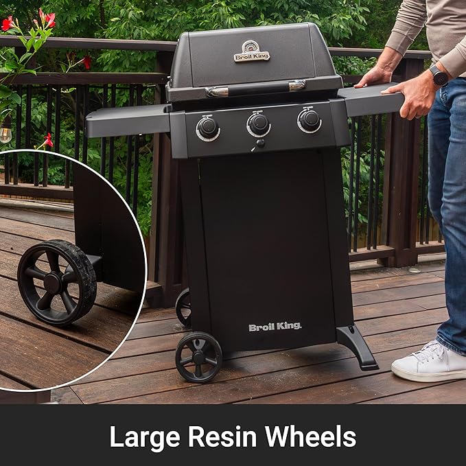 Broil King 814954 Gem 310 Shadow 3-Burner Propane Gas Grill in Black