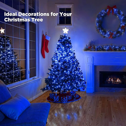 WBao Long Blue Christmas Lights Indoor Outdoor 500LED 174ft, Super Bright LED Christmas String Lights with UL Certified, 8 Light Modes, Timer, Memory & Waterproof for Trees, Patio, Xmas Party Decor